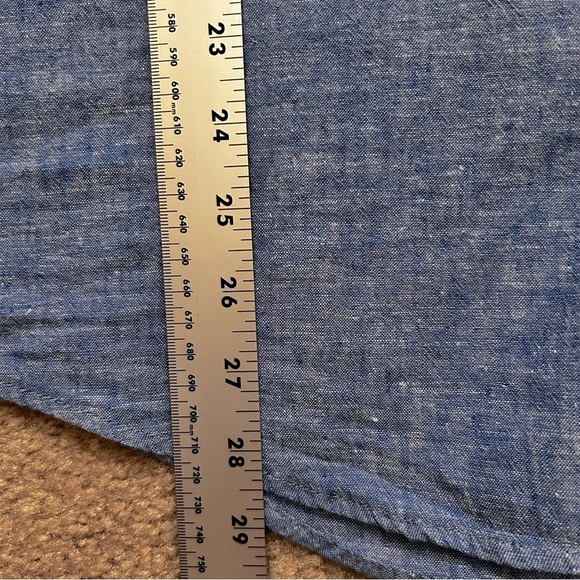 Onia Button Down Short Sleeve Linen/Cotton Shirt - Picture 8 of 8